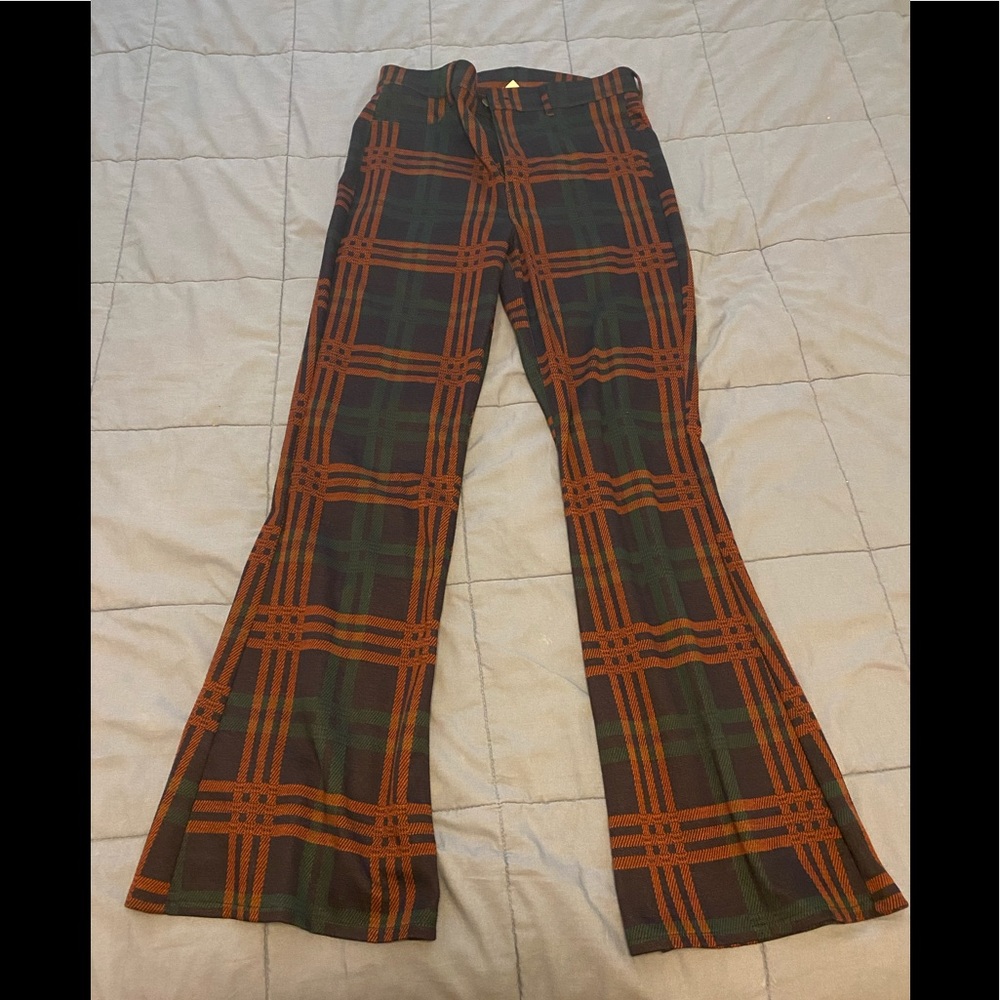 Plaid Flared pants